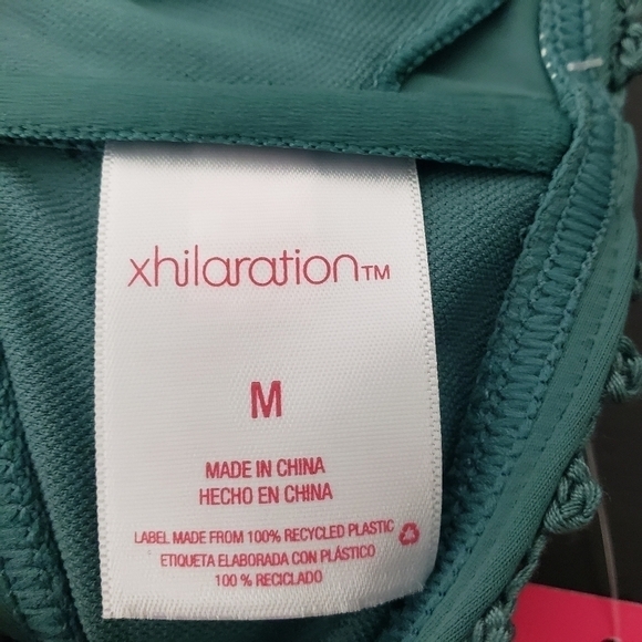 Xhilaration Green Crotchet Tie Bikini Top Sz M - Picture 3 of 5